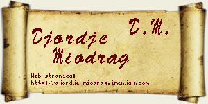 Đorđe Miodrag vizit kartica